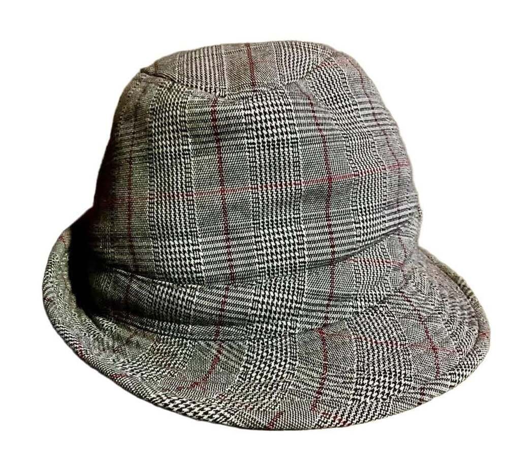 Grey and Red Glen Plaid Bucket Hat